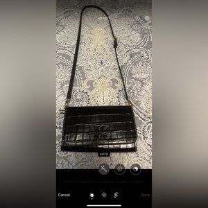 Tory Burch Thea Crossbody  in dark brown and embossed